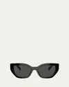 Prada Bold Acetate Butterfly Sunglasses In Black