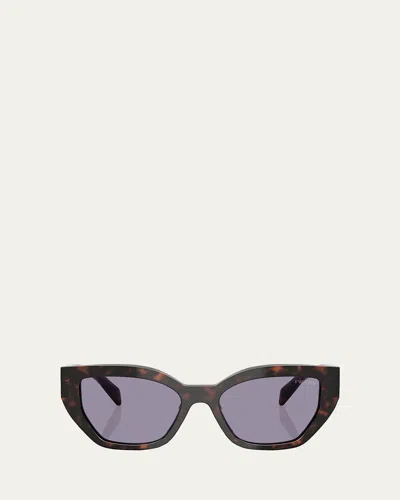 Prada Bold Acetate Butterfly Sunglasses In Grey