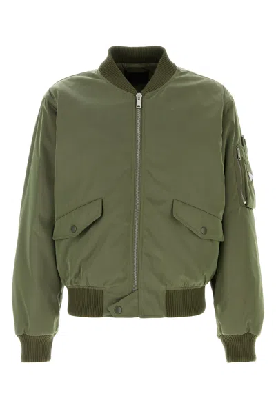 PRADA BOMBER IN NYLON VERDE OLIVA  UOMO