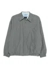 Prada Check-pattern Zip-fastening Jacket In Gray