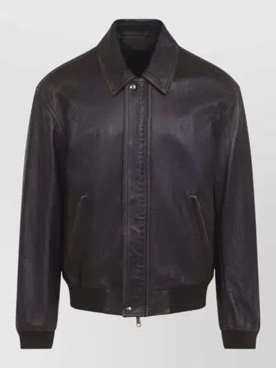 Prada Bomber Jacket Regular Fit Vintage Nappa In Black