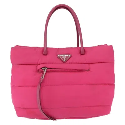 Pre-owned Prada Bomber Tessuto Pink Nylon Tote Bag Bag ()