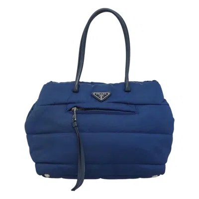 Pre-owned Prada Bomber Tote Tessuto Nylon Bag () In Blue