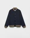 Prada Double Cashmere And Wool Bomber Jacket In Blue