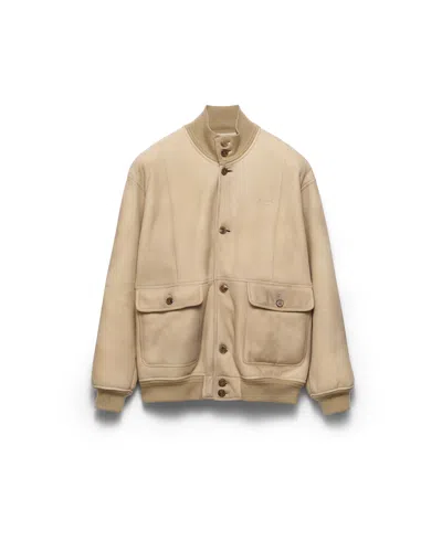 Prada Bomberjacke Aus Lammfell In Neutral