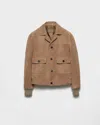 Prada Suede Jacket In Brown