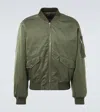 Prada Triangle-logo Bomber Jacket In Grün