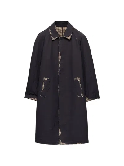 Prada Bonded Devoré Cotton Coat In Black