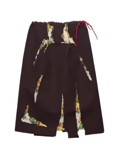 Prada Gabardine Skirt In White