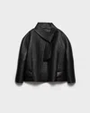 Prada Bonded Nappa Leather Jacket In Black