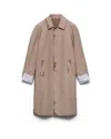 Prada Bonded Poplin Coat With Devoré Effect In Brown