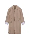 Prada Bonded Poplin Coat With Devoré Effect In Neutrals