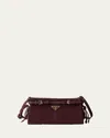 Prada Bonnie Belted Suede Shoulder Bag