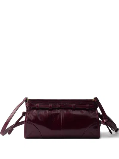 Prada Bonnie Buckle-fastening Leather Shoulder Bag In Red