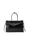 Prada Bonnie Extra Large Convertible Leather Shoulder Handbag In Black