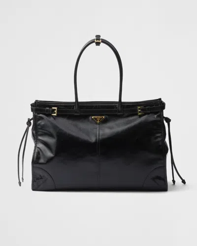 PRADA PRADA BONNIE EXTRAGROSSE HANDTASCHE AUS LEDER
