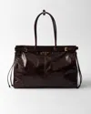 Prada Bonnie Extragrosse Handtasche Aus Leder In Dark Brown