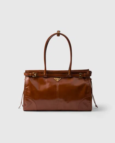 PRADA PRADA BONNIE LARGE LEATHER HANDBAG