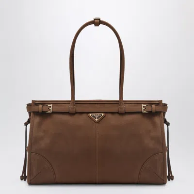 Prada Bonnie Large Brown Suede Bag