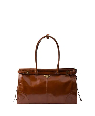 PRADA BONNIE LARGE CONVERTIBLE LEATHER SHOULDER HANDBAG