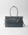 Prada Bonnie Large Leather Handbag In Air Force Blue