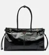 Prada Large Buckle Leather Shoulder Bag