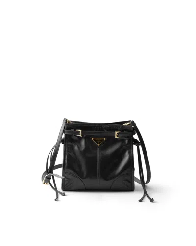 Prada Bonnie Mini-schultertasche Aus Leder In Black