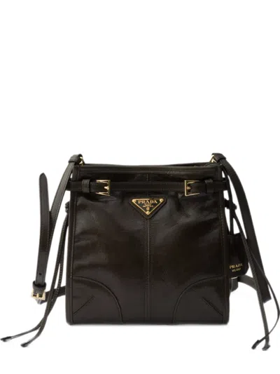 Prada Bonnie Leather Mini Shoulder Bag In Black