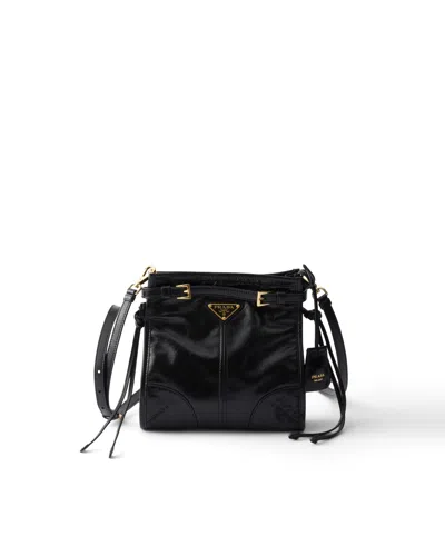 Prada Bonnie Leather Mini Shoulder Bag In Black