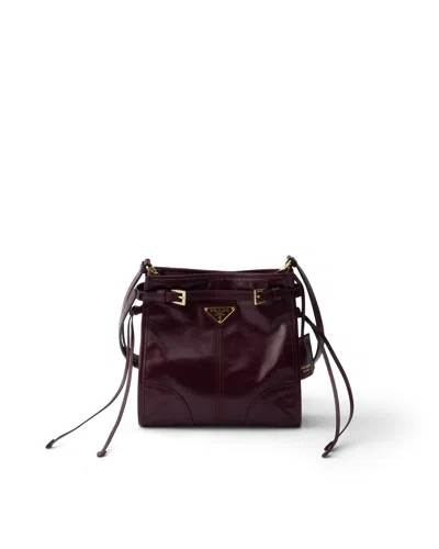 Prada Bonnie Leather Mini Shoulder Bag In Red