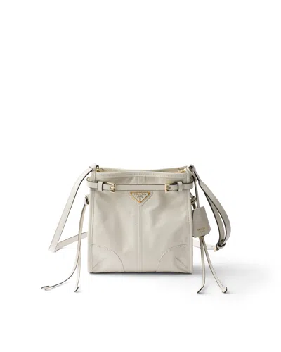 Prada Bonnie Leather Mini Shoulder Bag In White