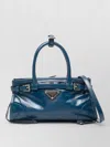 Prada Bonnie Leather Mini Tote Bag Top Handle In Blue