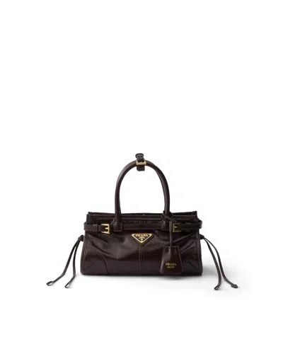 Prada Bonnie Leather Mini-bag In Brown