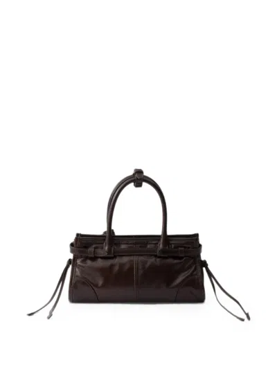 Prada Bonnie Leather Mini-bag In Brown