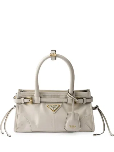 Prada Bonnie Leather Mini-bag In Neutral