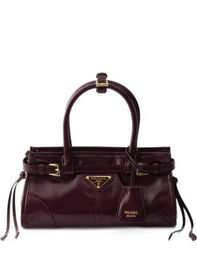 Prada Bonnie Leather Mini-bag In Burgundy