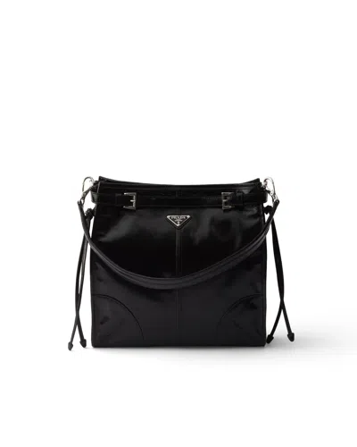 Prada Bonnie Schultertasche Aus Leder In Black