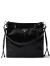 Prada Shoulder Bag Top Handle Smooth Finish In Black