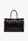 Prada Chocolate Leather Large Shopping Bag In Brown