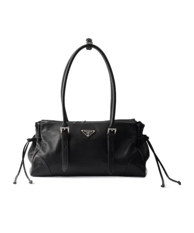 PRADA PRADA BONNIE MEDIUM ANTIQUED LEATHER TOTE BAG