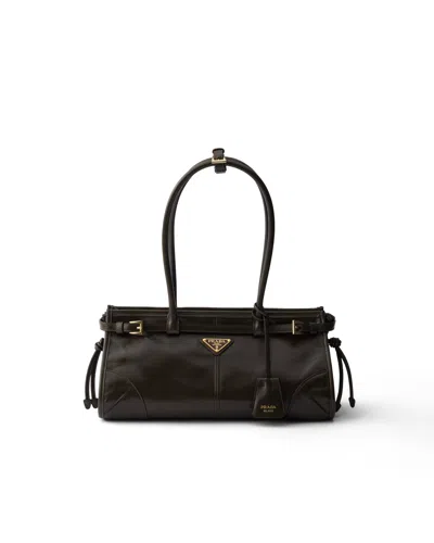 Prada Bonnie Medium Leather Bag In Green
