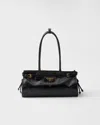 Prada Bonnie Medium Naplak Patent Leather Handbag In Black
