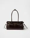 Prada Bonnie Medium Leather Handbag In Dunkelbraun