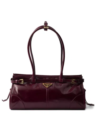 Prada Bonnie Medium Leather Handbag In Red
