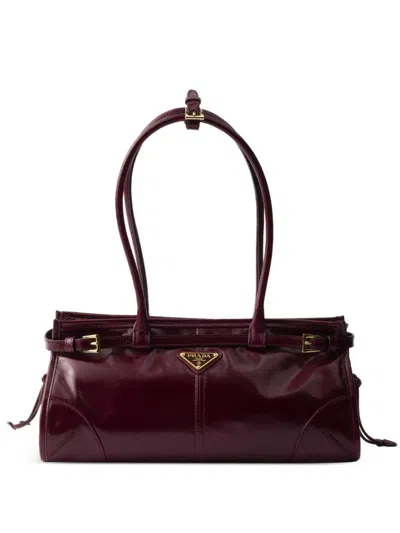 Prada Bonnie Medium Leather Handbag In Red