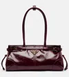 Prada Bonnie Medium Leather Tote Bag In Burgundy