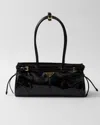 Prada Bonnie Medium Naplak Patent Leather Handbag In Black