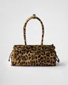 Prada Leopard Calf Hair Shoulder Bag In Honey