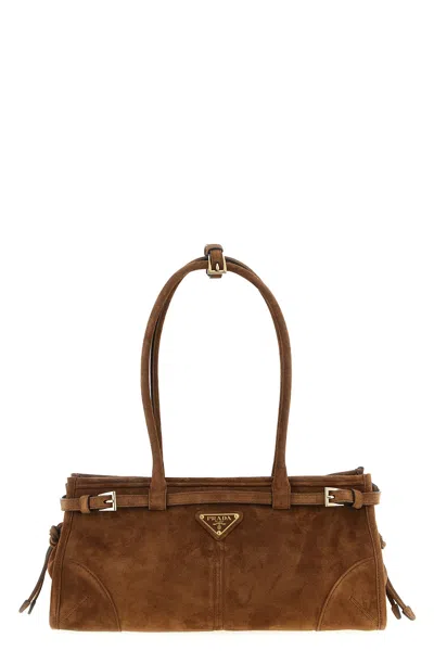 Prada ' Bonnie' Medium Shoulder Bag In Brown