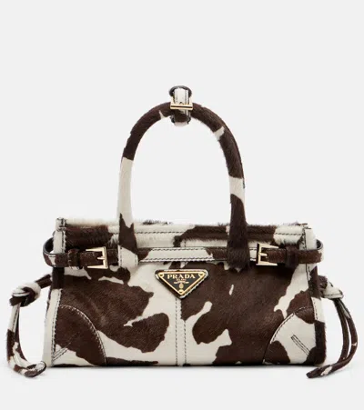Prada Bonnie Mini Calf Hair Top-handle Bag In Multi